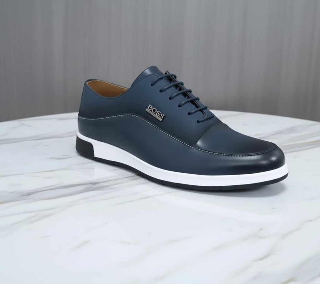 Hugo Boss Navy Leather Oxford