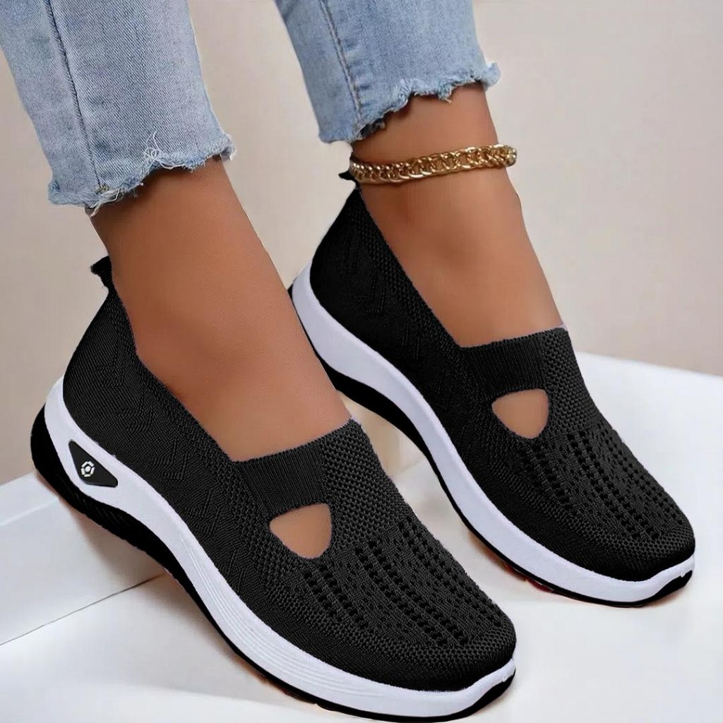 Black Knit Slip-On