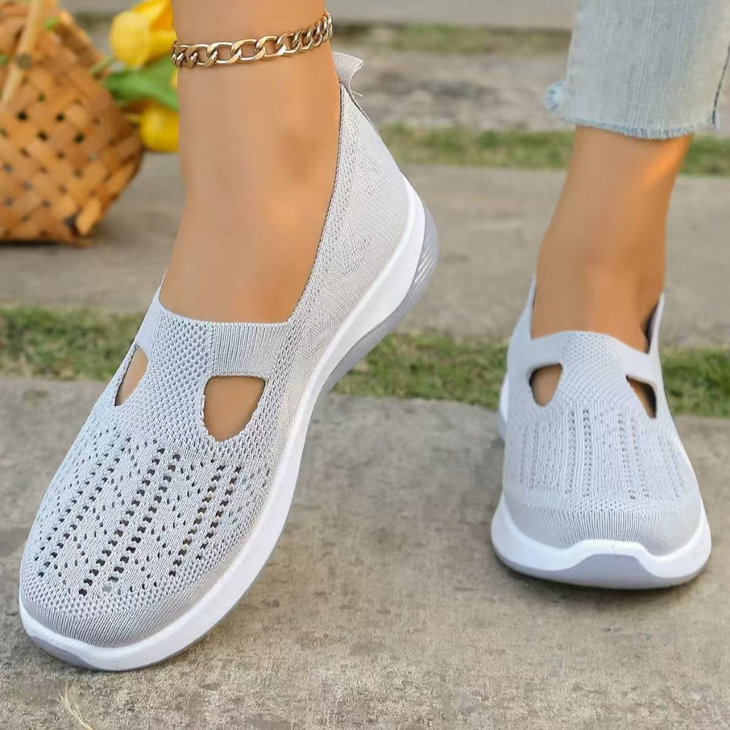 Light Grey Knit Slip-On
